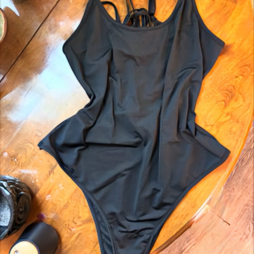 SHEIN Black Corset style Bodysuit